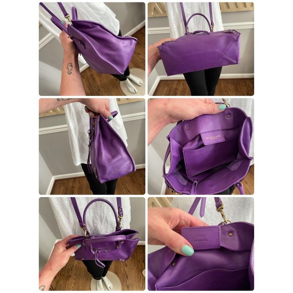 BALENCIAGA Mini Papier A4 Purple Leather Crossbody - Picture 4 of 11